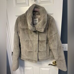 Abercrombie & Fitch Cream Teddy Jacket